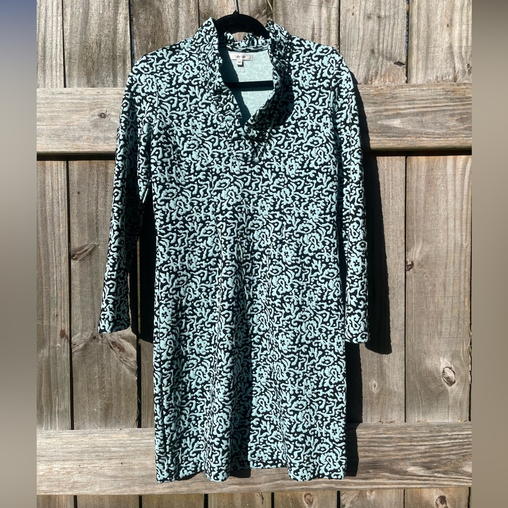 Tyler Boe Tiffany Blue and Black Knit Dress Size XS